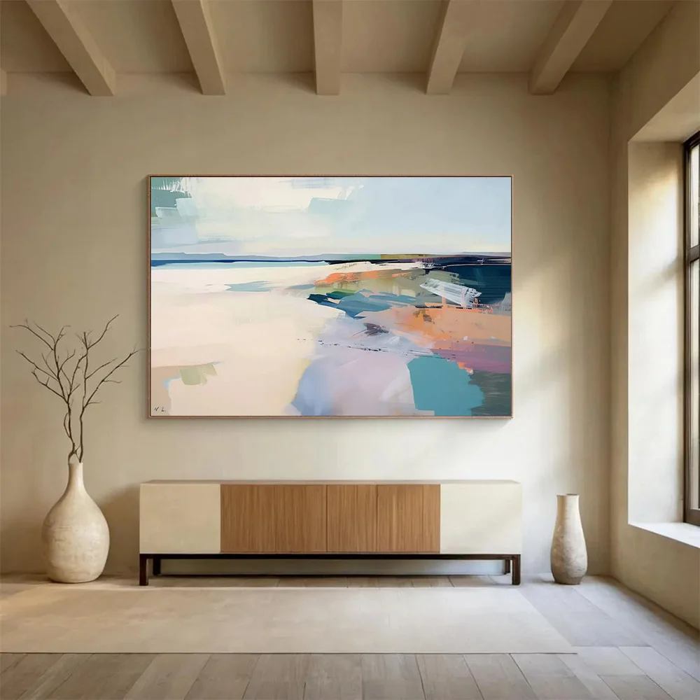 Coastal Handmade White Abstract Artwork SSG3D